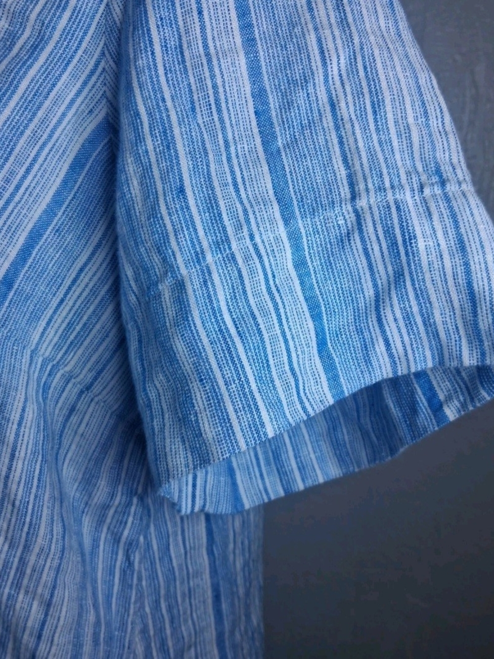 Tahari Lagenlook 100% Linen Striped 1X Dress Essential Coastal Cruise Staple - Picture 7 of 10